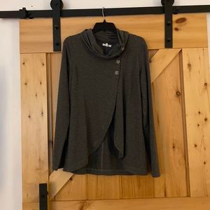 Grey button up “Shawl/cowl neck” cardigan